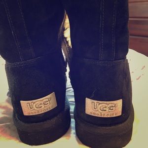 Zip up Black Uggs worn once EUC!